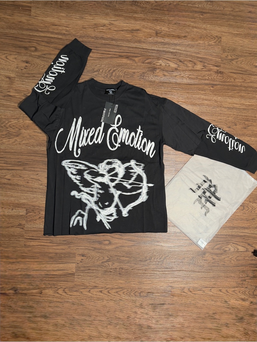Black Graphic Long-Sleeve Shirt by